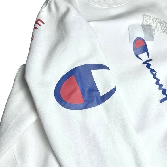 Champion | Men | White Super Fleece 2.0 Behind The Label Sweatshirt | Large - Picture 9 of 14